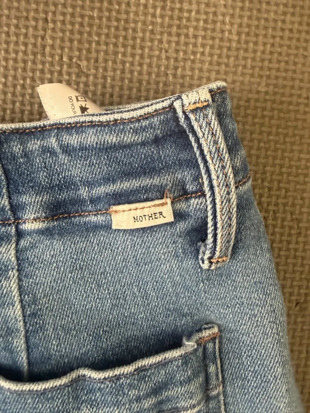 MOTHER The Major Zip Skimp Jeans- High rise/medium wash/wide leg- 28